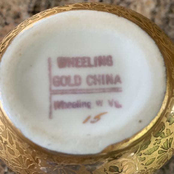 Wheeling China Dining Wheeling Gold China Vintage Cream And Sugar